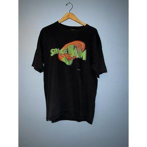 Vintage Space Jam Movie Logo Spell Out Graphic Shirt Grey Adult Extra Large RARE